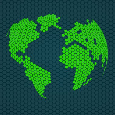 Altıgen yanarak bahislerin doğru soyut küre Dünya