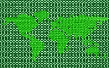 Altıgen yanarak bahislerin doğru soyut Dünya Haritası