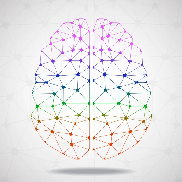 추상적인 기하학적 두뇌, 네트워크 연결 — 스톡 벡터