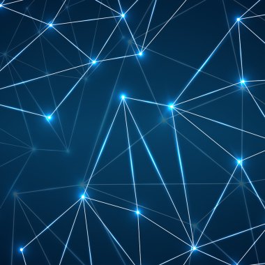 Soyut geometrik arka plan-noktalar ve çizgiler bağlanma. Modern teknoloji kavramı