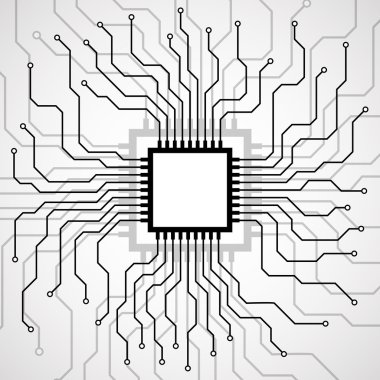 CPU. Mikroişlemci. Mikroçip. Devre kartı