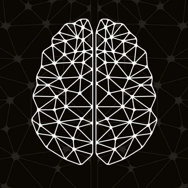 Streszczenie geometryczne mózgu, połączenia sieciowe — Wektor stockowy