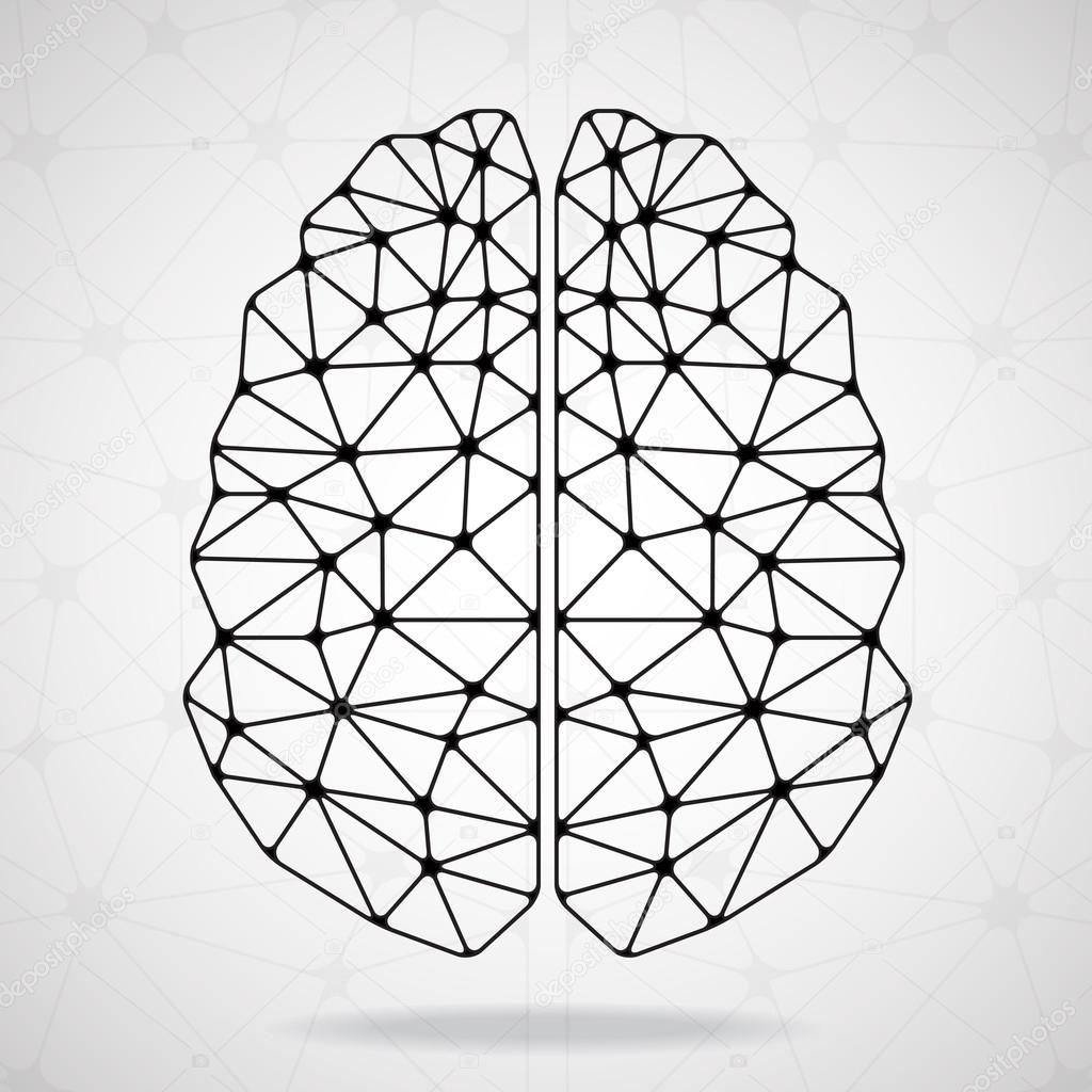 Abstract geometric brain, network connections