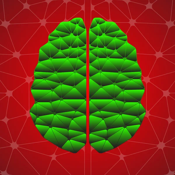Soyut geometrik beyin, ağ bağlantıları — Stok Vektör