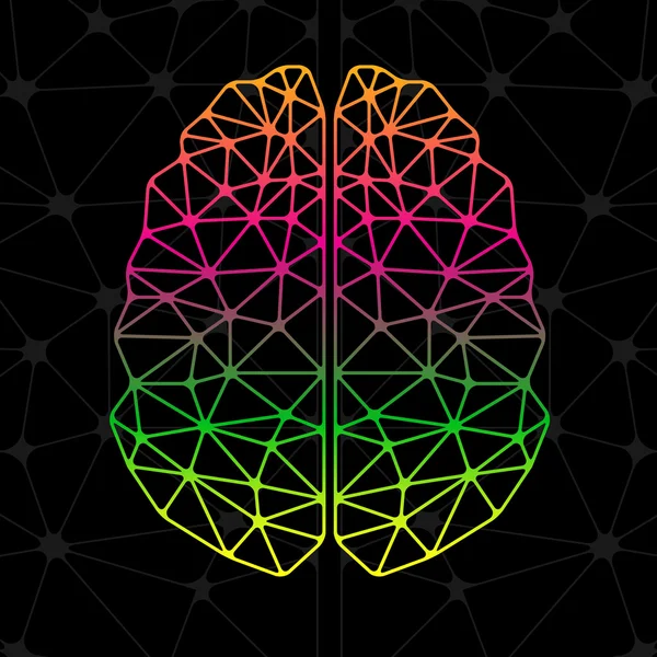Streszczenie geometryczne mózgu, połączenia sieciowe — Wektor stockowy