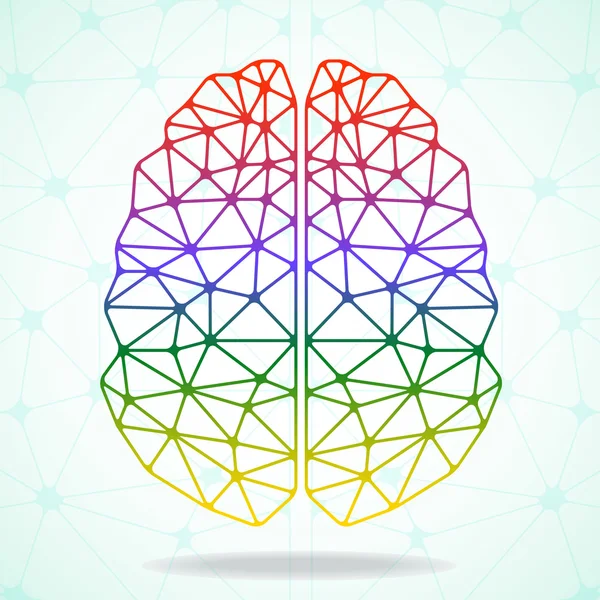 Abstract geometric brain, network connections — Stock Vector