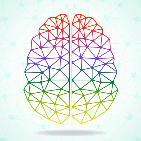 Streszczenie geometryczne mózgu, połączenia sieciowe — Wektor stockowy