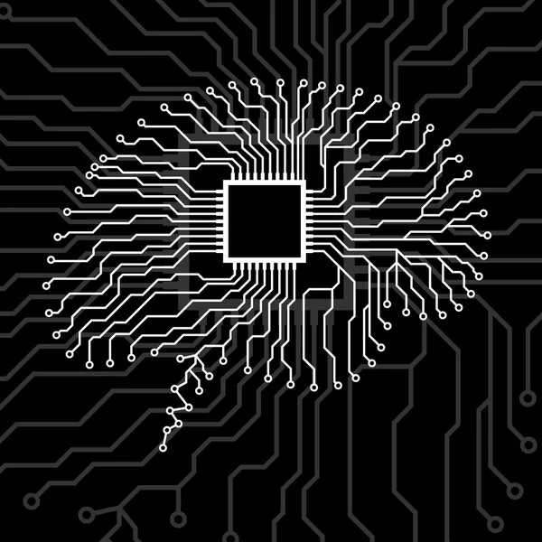 Cerveau. Cpu. Circuit. Illustration vectorielle. Eps 10 — Image vectorielle