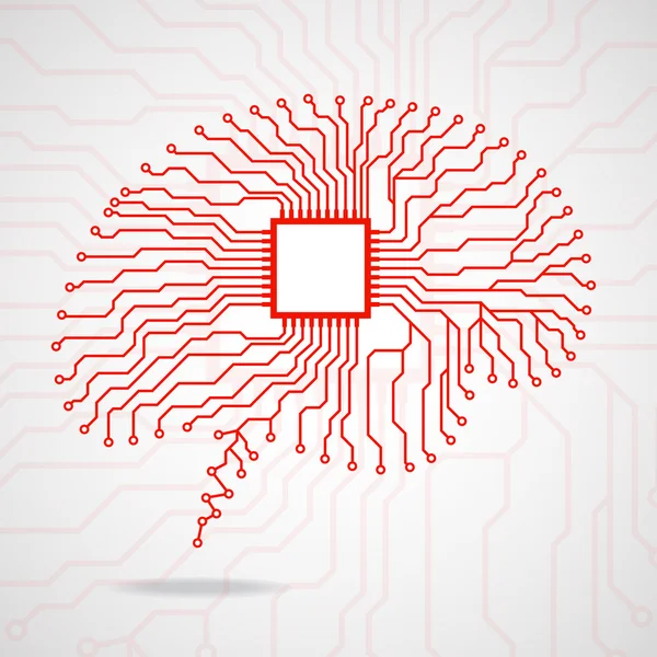Otak. Cpu. Papan lingkaran - Stok Vektor