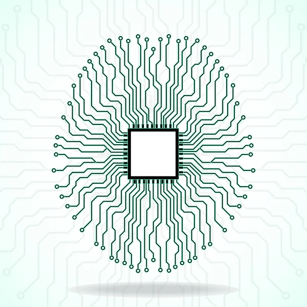 Cerveau. Cpu. Carte de circuit imprimé — Image vectorielle