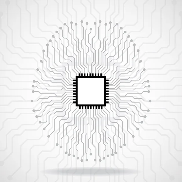 Cerebro. Cpu. Placa de circuito — Vector de stock