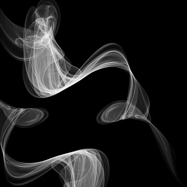 Humo abstracto aislado en negro, ilustración vectorial — Vector de stock