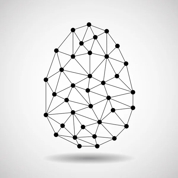 Аннотация Easter egg polygonal shape, network connections, vector illustration — стоковый вектор