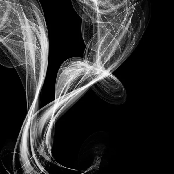 Abstrakter Rauch isoliert auf Schwarz, Vektorillustration — Stockvektor