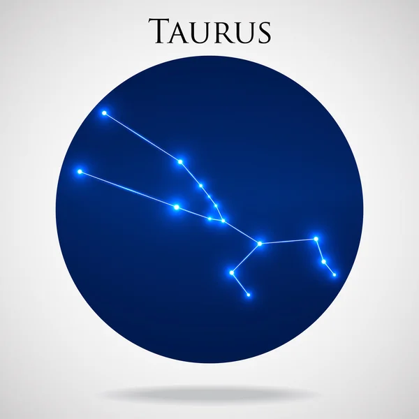 Costellazione taurus segno zodiacale isolato su sfondo bianco, illustrazione vettoriale — Vettoriale Stock