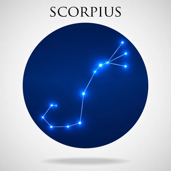 Constelación scorpius signo del zodíaco aislado sobre fondo blanco, ilustración vectorial — Archivo Imágenes Vectoriales