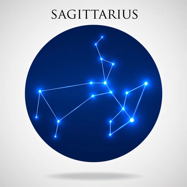 Символ зодиака созвездия Сагиттария изолирован на белом фоне, векторная иллюстрация — стоковый вектор