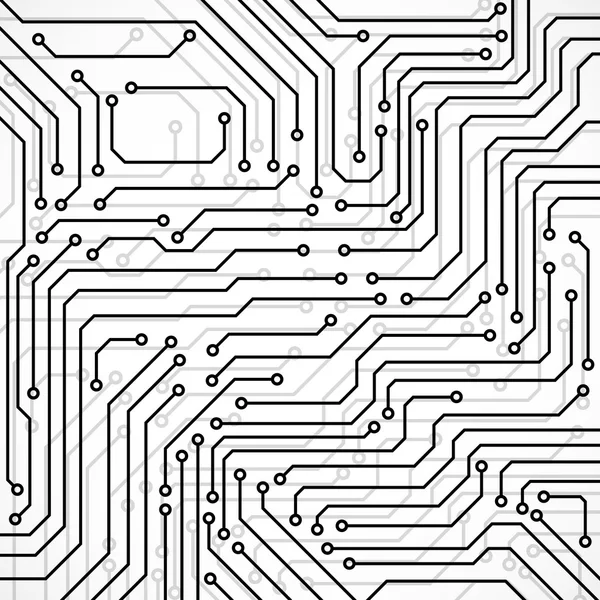Carte de circuits imprimés, fond technologique, illustration vectorielle — Image vectorielle