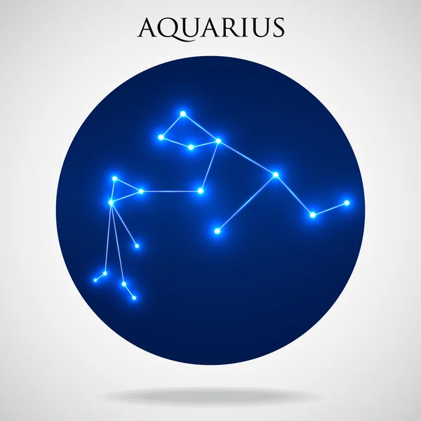 Costellazione acquario segno zodiacale isolato su sfondo bianco, illustrazione vettoriale — Vettoriale Stock