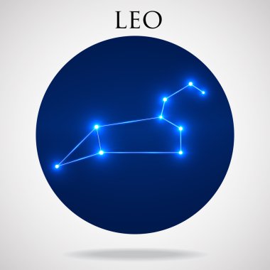 Constellation leo zodiac sign isolated on white background, vector illustration  clipart