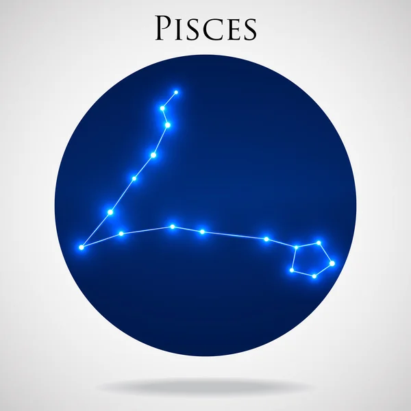 Constelación pisces signo del zodíaco aislado sobre fondo blanco, ilustración vectorial — Archivo Imágenes Vectoriales