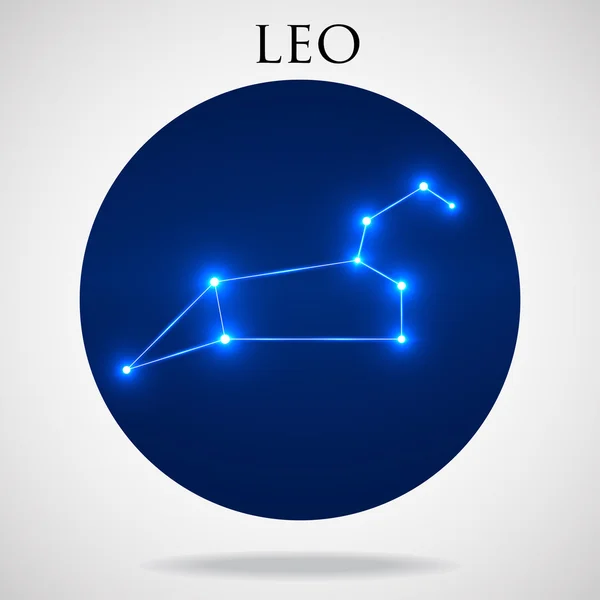 Costellazione segno leo zodiacale isolato su sfondo bianco, illustrazione vettoriale — Vettoriale Stock