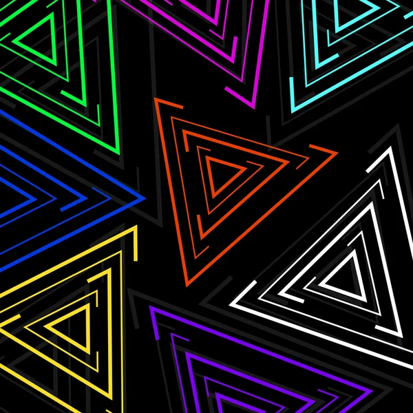 Triángulos abstractos con líneas, fondo geométrico, figuras caóticas — Vector de stock