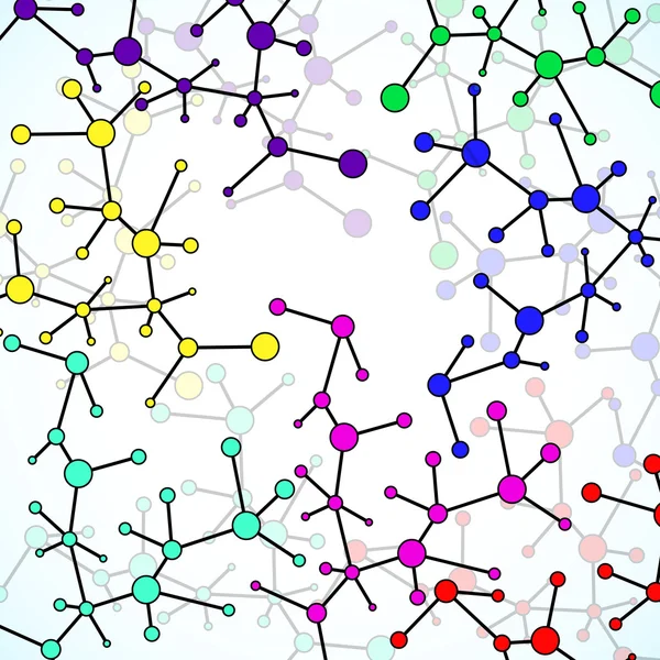 Molecuul-structuur. DNA. Abstracte achtergrond, abstract atoom — Stockvector