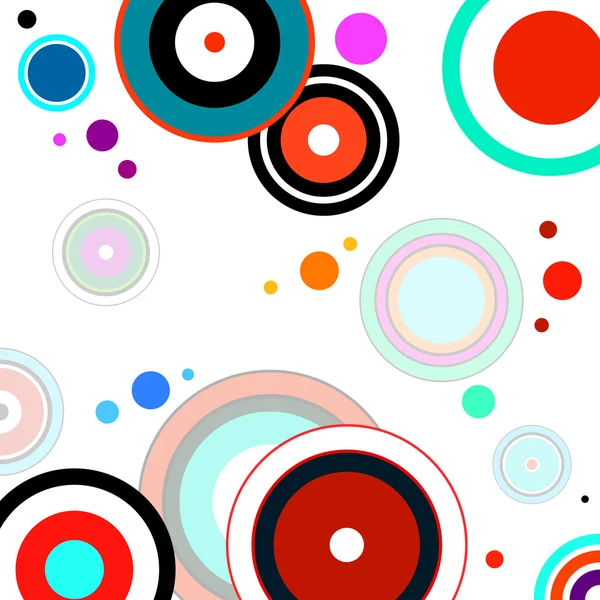 Abstract Ιστορικό πολύχρωμο με κύκλους, γεωμετρικά σχήματα — Διανυσματικό Αρχείο