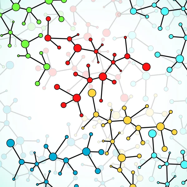 Estrutura molecular. DNA. Contexto abstrato, fórmula molecular — Vetor de Stock