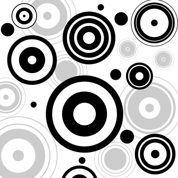 Abstracte achtergrond met zwarte cirkels, geometrische vormen — Stockvector