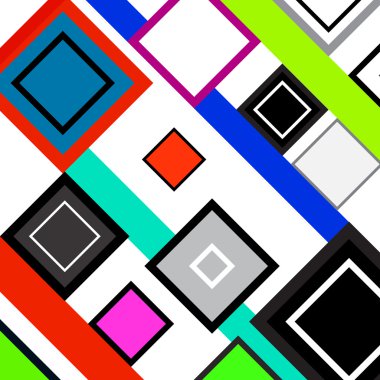 Renkli arka plan kareler, geometrik şekiller, parlak vektör ile