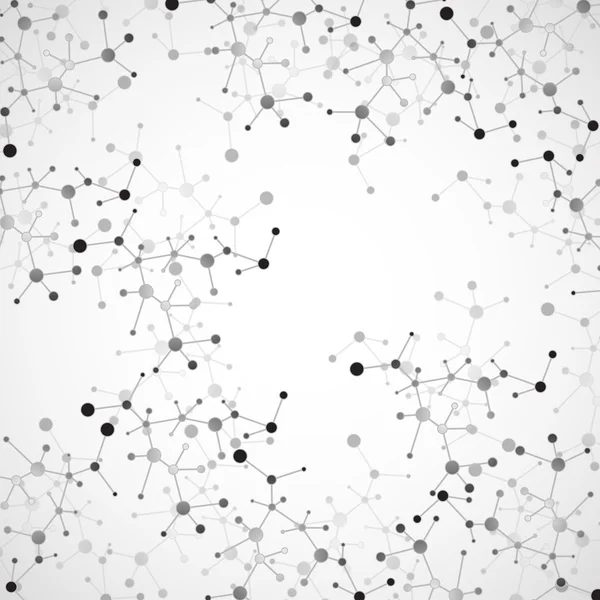 Structure des molécules. L'ADN. Contexte abstrait. Les atomes de connexion — Image vectorielle