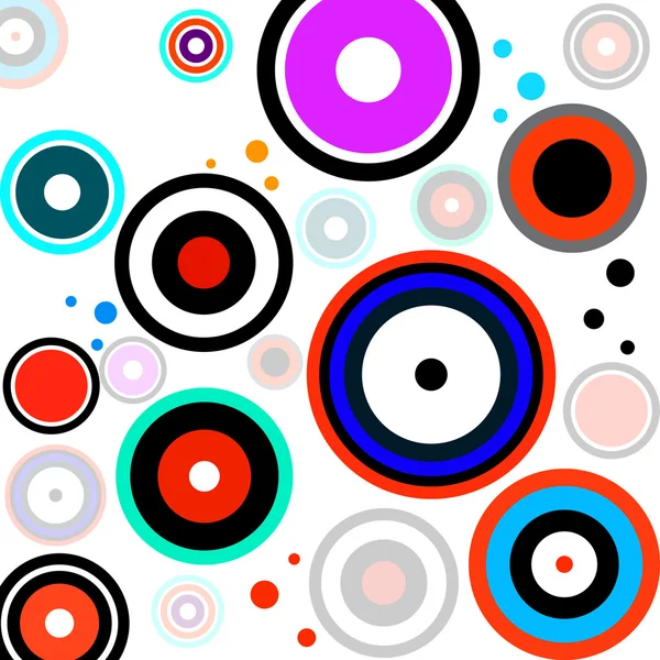 Абстрактный красочный фон с кружками, геометрическими фигурами — стоковый вектор