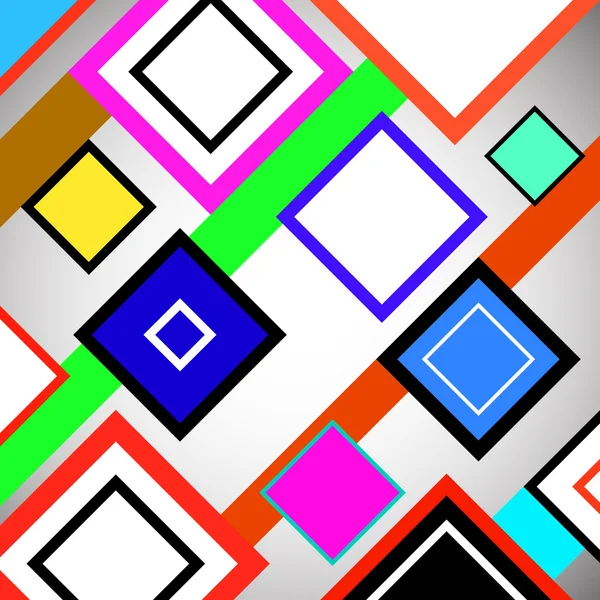 Fondo colorido con cuadrados, formas geométricas, vector brillante — Vector de stock