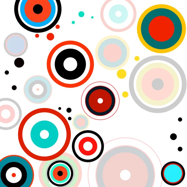 Fond coloré abstrait avec cercles, formes géométriques — Image vectorielle