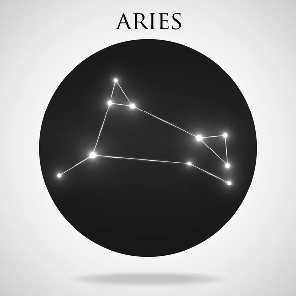 Constellation aries segno zodiacale isolato su sfondo bianco — Vettoriale Stock