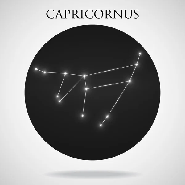 Constellation capricornus zodiac sign isolated on white background — Stock Vector