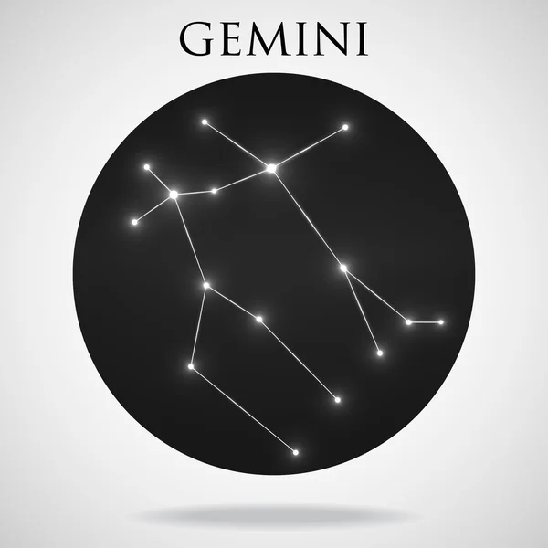Constelación gemini signo del zodíaco aislado sobre fondo blanco — Archivo Imágenes Vectoriales