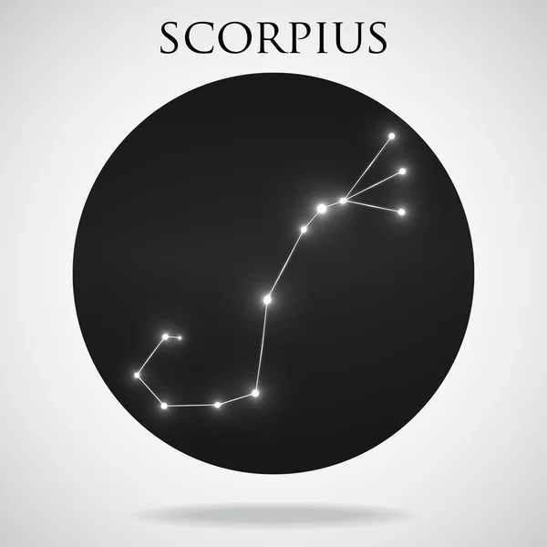 Takımyıldızı scorpius Zodyak işareti üzerinde izole beyaz arka plan — Stok Vektör
