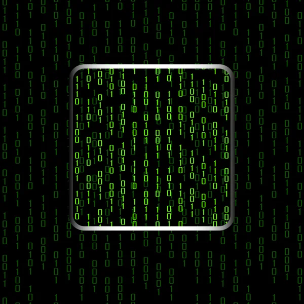 İkili bilgisayar kodu, cpu simgesi ile soyut mikroişlemci — Stok Vektör