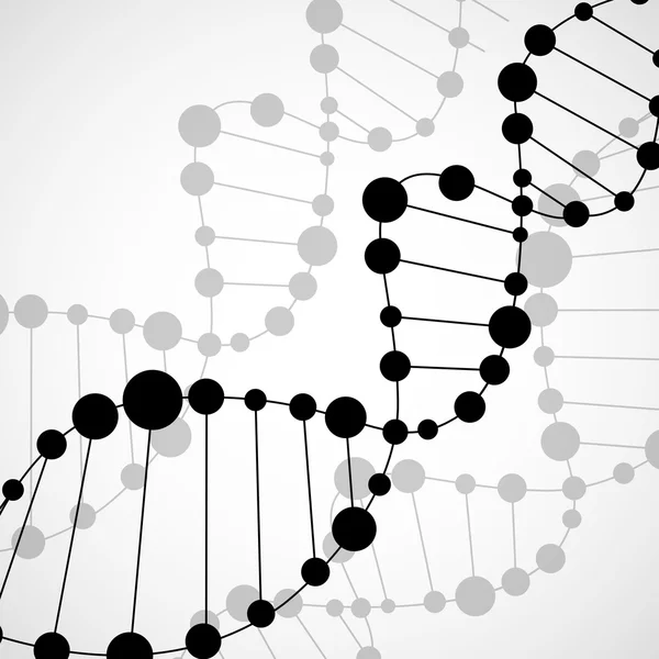 Espiral abstracta de ADN, fondo de estilo molecular — Vector de stock
