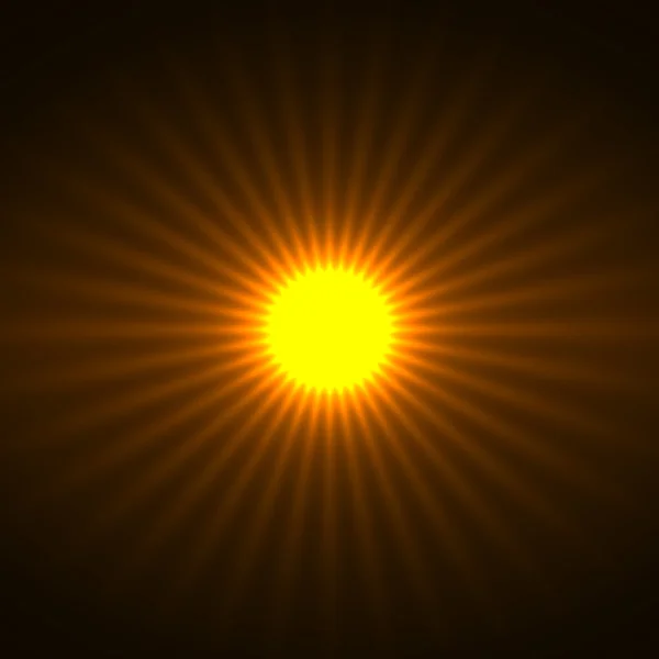 Abstrakt bakgrund med glödande solen strålar — Stock vektor