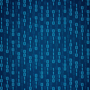 Soyut teknolojik altyapı ile ikili bilgisayar kodu, vektör çizim