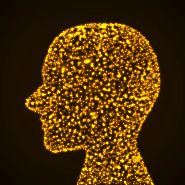 Abstract glowing head human. Vector illustration. Eps 10 — Stock Vector