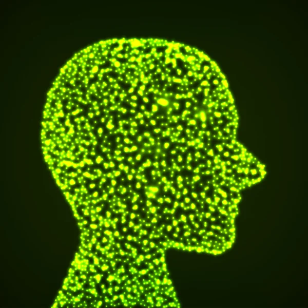 Abstract glowing head human. Vector illustration. Eps 10 — Stock Vector