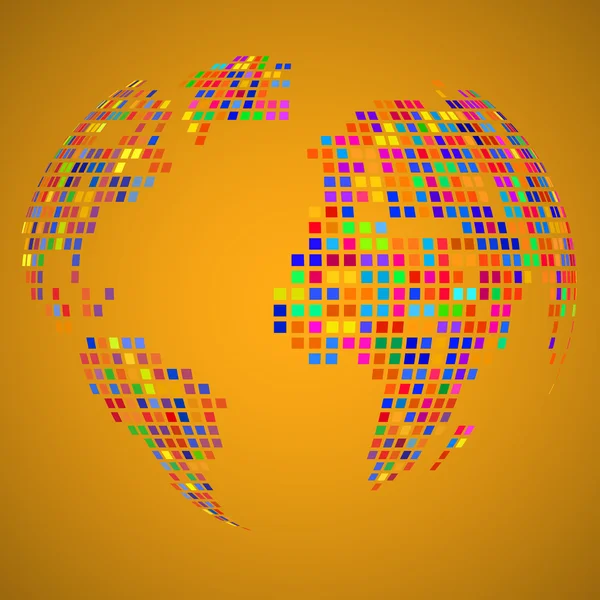 Abstract globe earth from colorful pixels. Vector illustration. Eps 10 — Stock Vector