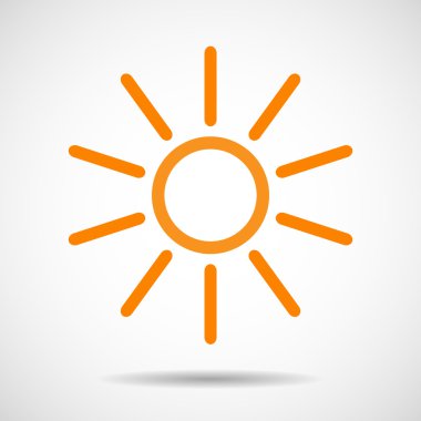 Güneş vektör simgesi. Soyut sembolü güneş. Vektör