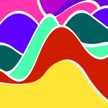 Renkli dalgalı arkaplan, tasarımınız için soyut şekil
