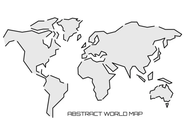 Linjär silhuett Världskarta. Beskriv minimal stil design — Stock vektor